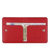 TahTicMer Diga Çıtçıtlı Kartlık Gerçek Deri 8 Kartlık Bölmeli Kartvizit Para Bölmeli Kadın Erkek Cüzdan 10x8.5x1.5 cm Kırmızı