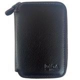 TahTicMer Diga Cüzdan Mini Fermuarlı Cüzdan Unisex Mini Boy 11 Kart Bölmeli 8x11.5 Cm (Koyu Kahverengi)