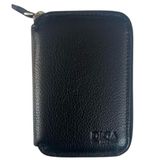 TahTicMer Diga Cüzdan Mini Fermuarlı Cüzdan Unisex Mini Boy 11 Kart Bölmeli 8x11.5 Cm (Siyah)