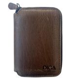 TahTicMer Diga Cüzdan Mini Fermuarlı Cüzdan Unisex Mini Boy 11 Kart Bölmeli 8x11.5 Cm (Taba)