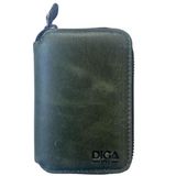 TahTicMer Diga Cüzdan Mini Fermuarlı Cüzdan Unisex Mini Boy 11 Kart Bölmeli 8x11.5 Cm (Yeşil)