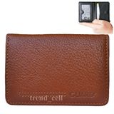 Tahticmer Hakiki Deri 10.5x7.5x2 cm Taba Guard Mini Mıknatıslı Kartlık