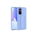 TahTicMer Huawei Nova 9 Nam-lx9 Kılıf Silikon Standlı Elden Geçme Mıknatıslı Hand Strap Suni Derili, Lila