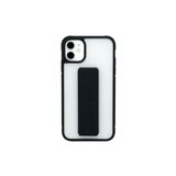 TahTicMer Huawei P40 Lite Jny-lx1 Kılıf Silikon Standlı Elden Geçme Mıknatıslı Hand Strap Şeffaf Buzlu Koruma