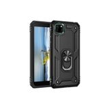 TahTicMer Huawei Y5p Uyumlu Siyah Çift Katmanlı Yüzüklü Zırhlı Tank Kılıf