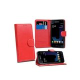 TahTicMer Huawei Y7 2019 Kılıf Cüzdan Kredi Kartı Bölmeli Standlı Kartlıklı Deluxe Kapak, Kırmızı