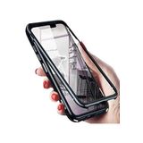 TahTicMer Huawei Y9 2019 Kılıf Manyetik Bumper Mıknatıslı Arka Camlı Siyah