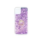 TahTicMer Huawei Y9 Prime 2019 Stk-l21 Kılıf Simli Kalpli Yüzüklü Stand Silikon Milce Kapak Lüks Tpu, Mor