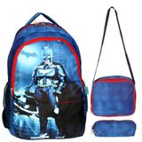 TahTicMer İlkokul Okul Ortaokul Sırt Çantası Kız Erkek Unisex Beslenme Çantalı Kalemlikli Ortopedik 3lü Set Süper Kahraman Okul Çanta Lacivert