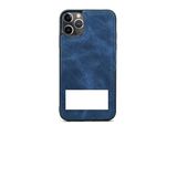 TahTicMer Iphone 11 Pro Kılıf Magnetik Gizli Mıknatıslı Deri Kapak Mavi