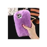 TahTicMer Iphone 11 Pro Max Uyumlu Kılıf Peluş Tüylü Taşlı Pofuduk Silikon Tpu Kapak