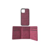 TahTicMer Iphone 12 Uyumlu Kılıf Kumaş Arka Kapak Silikon Mıknatıslı Kredi Kartlıklı Exclusive Spor Kapak