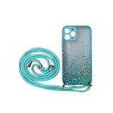 TahTicMer Iphone 7 Uyumlu Kılıf Simli Boyuna Asmalı Ipli Kamera Korumalı Kapak, Yeşil
