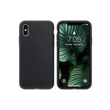 TahTicMer Iphone Xs Uyumlu Kılıf Lansman Silikon Mat Yüzey Içi Kadife Kapak Tpu, Siyah