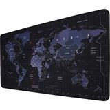 TahTicMer Mouse Pad Dünya Haritası Desenli Led ışıklı RGB Oyuncu PC Laptop Uyumlu Kaymaz Kauçuk Ledli Gaming Ganer Mousepad Büyük Boy Siyah Büyük Boy 80x30 cm