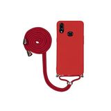 TahTicMer Samsung Galaxy A20s A207 Uyumlu Kılıf Boyuna Askılı Ipli Lansman Kapak, Kırmızı