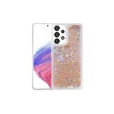 TahTicMer Samsung Galaxy A20s Kılıf Simli Pullu Sulu Yüzüklü Standlı Silikon Milce Kapak Lüks Tpu, Gold