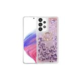 TahTicMer Samsung Galaxy A20s Kılıf Simli Pullu Sulu Yüzüklü Standlı Silikon Milce Kapak Lüks Tpu, Pembe