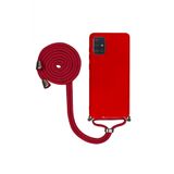 Tahticmer Samsung Galaxy A24 A245 Uyumlu Boyuna Askili İpli Lansman Kapak Pembe Kılıf