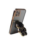 TahTicMer Samsung Galaxy A71 A715 Uyumlu Kılıf Astronot Gizli Standlı Silikon Lazer Arkası şeffaf Tpu Siyah