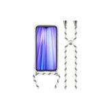 TahTicMer Samsung Galaxy J4 Plus Uyumlu Kılıf Ipli Boyundan Askılı Darbe Emici Antishock Kapak, Beyaz