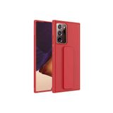 TahTicMer Samsung Galaxy Note 20 Ultra N985 Kılıf Silikon Standlı Elden Geçme Mıknatıslı Hand Strap, Kırmızı