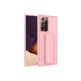 TahTicMer Samsung Galaxy Note 20 Ultra N985 Kılıf Silikon Standlı Elden Geçme Mıknatıslı Hand Strap, Pudra