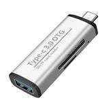 TahTicMer USB 3.0 Type-C Tf Sd Kart Okuyucusu USB Type-C SD/TF Hafıza Kart Okuyucu Gri