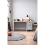 Taiga Çekmeceli Çalışma Masası 120x87x65 Cm Buz Gri - Retro Tasarım Antrasit