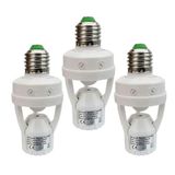 Taigeguang Hareket Sensörü Işık Soketi, E26E27 PIR Hareket Vidalı Ampul Adaptörü, Garaj Bodrumu Veranda Depolama Odası için Otomatik Açma-Gece Işığı Kontrolü (3 Paket)