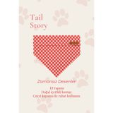 Tail Story Kedi-Köpek Fuları, Hafif Kumaş, El Yapımı, Tüm Irklar İçin İdeal, Kırmızı Pötikareli Kedi/Köpek Fuları