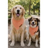 Tail Story Kedi-Köpek Fuları, Hafif Kumaş, El Yapımı, Tüm Irklar İçin İdeal, Turuncu Pötikareli Kedi/Köpek Fuları