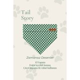 Tail Story Kedi-Köpek Fuları, Hafif Kumaş, El Yapımı, Tüm Irklar İçin İdeal, Yeşil Pötikareli Kedi/Köpek Fuları