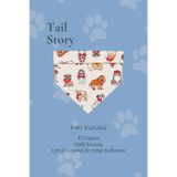 Tail Story Köpek Desenli, Pamuklu Kumaş, Tüm Irklar İçin İdeal, Pati Kulübü Desenli Köpek Fuları