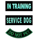 TailWag Planet Hizmet Köpeği Karanlıkta Parlayan Yelek/Koşum Takımları Servis Köpek Eğitimde Evcil Hayvan Yaması İşlemeli Rozet Bağlayıcı Kanca ve Halka Amblem, 3 adet