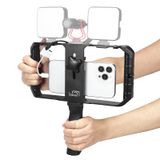Taisioner Akıllı Telefon Video Rig El Girp Sabitleyici Film Yapımı Vlog Kılıf Telefon Video Sabitleyici Film Maker Video Grapher için Soğuk Ayakkabı ile iPhone 15/14/13/12/Pro Max ve Android ile