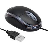 Tak Çalıştır 800 Dpı Kırmızı Optik Işıklı Kablolu Mouse 1.1 Metre Kablolu 3 Buton Tuşlu Mouse - Siyah - Siyah