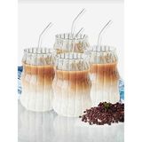 Taka Home 4 Adet Sukabağı Şekilli Soguk Kahve Bardagı Pipet Hedıyelı - 010 - Beyaz - 300 ml
