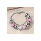 Takantakana Trend , Mavi, Pembe Crystal Aşk Sevgi Charmlı Bileklik, Ahşap Kutu İçerisinde