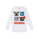 Taketshirt Red Ball Uzun Kol Çocuk Tişört Beyaz Unisex (as2, age, 4_years, 13_years, regular, 10-11 Yaş)