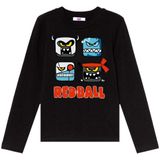 Taketshirt Red Ball Uzun Kol Çocuk Tişört Siyah Unisex Kesim (12-13 Yaş)