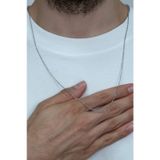 Takı Dükkanı İnce 316l Paslanmaz Unisex Çelik Kolye Zincir 1.6 MM Eck44 001 beyaz