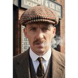 Takı Dükkanı Peaky Blinders Şapka Newsboy Trend 8 Parça Kasket Fötr Turuncu Kazayağı Desenli CP224P - Standart