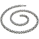Takı Dükkanı Silver Beyaz Renk Erkek Çelik Kral Zincir Kolye Ck11