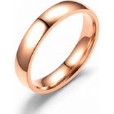 Takı Dükkanı Unisex 4mm Ince Bombeli Erkek Kadın Çelik Alyans Yüzük CL18 - Pembe - 12