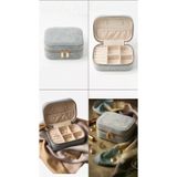 Takı Kutusu Düzenleyici Seyahat Çantası Kolye Yüzük Küpe Organizer Kadife Bebe Mavisi 12cmx8cm