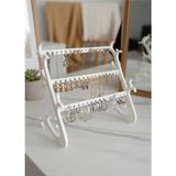 Takı Standı - Küpe Standı - Kolye Askısı - Modern Takı ve Küpe Standı - 3 Bölmeli Küpe Standı - Beyaz