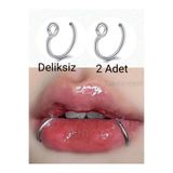 TakıConcept 2 Adet Çelik Deliksiz Dudak Piercing Fake Piercing