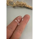 Takıconcept 2 Adet Şeffaf Bioplast Tragus Helix Kıkırdak Piercing, Beyaz