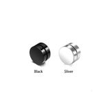 TakıConcept 2 Adet Set Siyah Gümüş Düz Yuvarlak Mıknatıslı Erkek Küpe 8mm Mıknatıs Çelik Manyetik